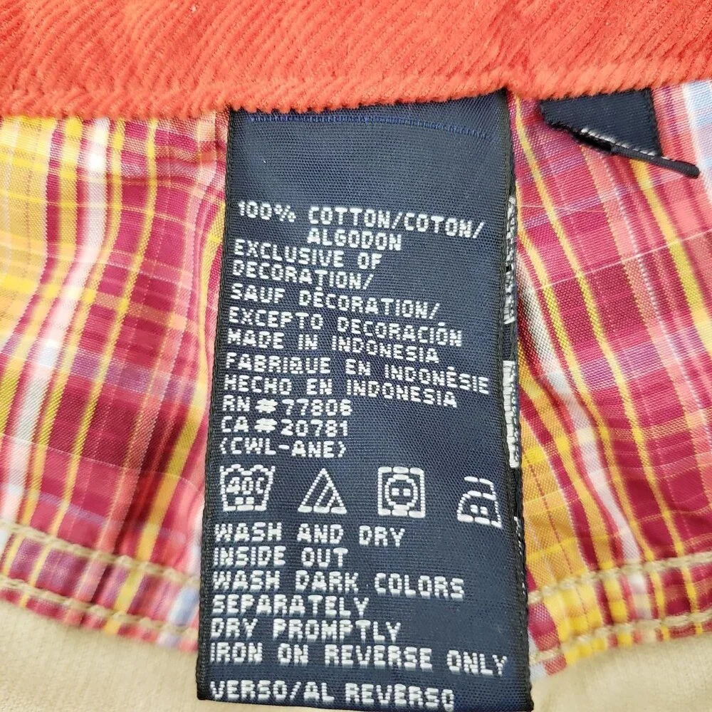 Tommy Hilfiger Corduroy Pants Men's 34x32 Straight Leg Beige Outdoor Casual NWOT